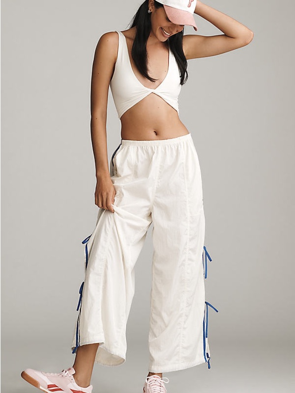 Daily Practice by Anthropologie- Bowline Parachute pant - Black with Cream - Picture 2 of 6